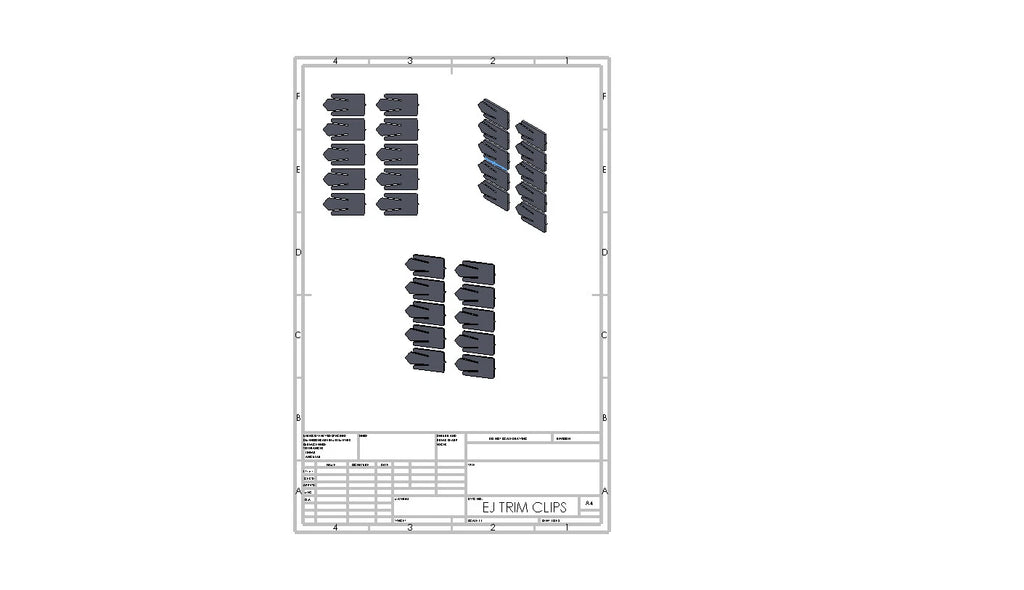 Holden EJ upper grille mould clips.