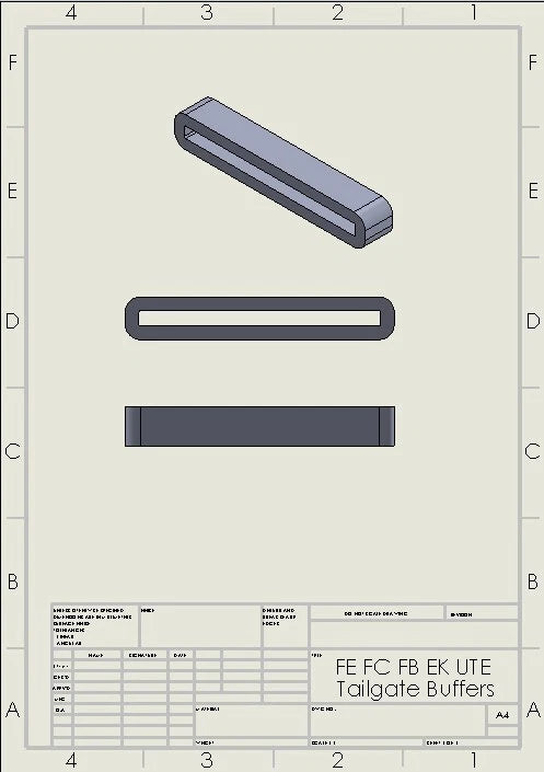 FE FC FB EK Ute Tailgate buffers Anti-rattle